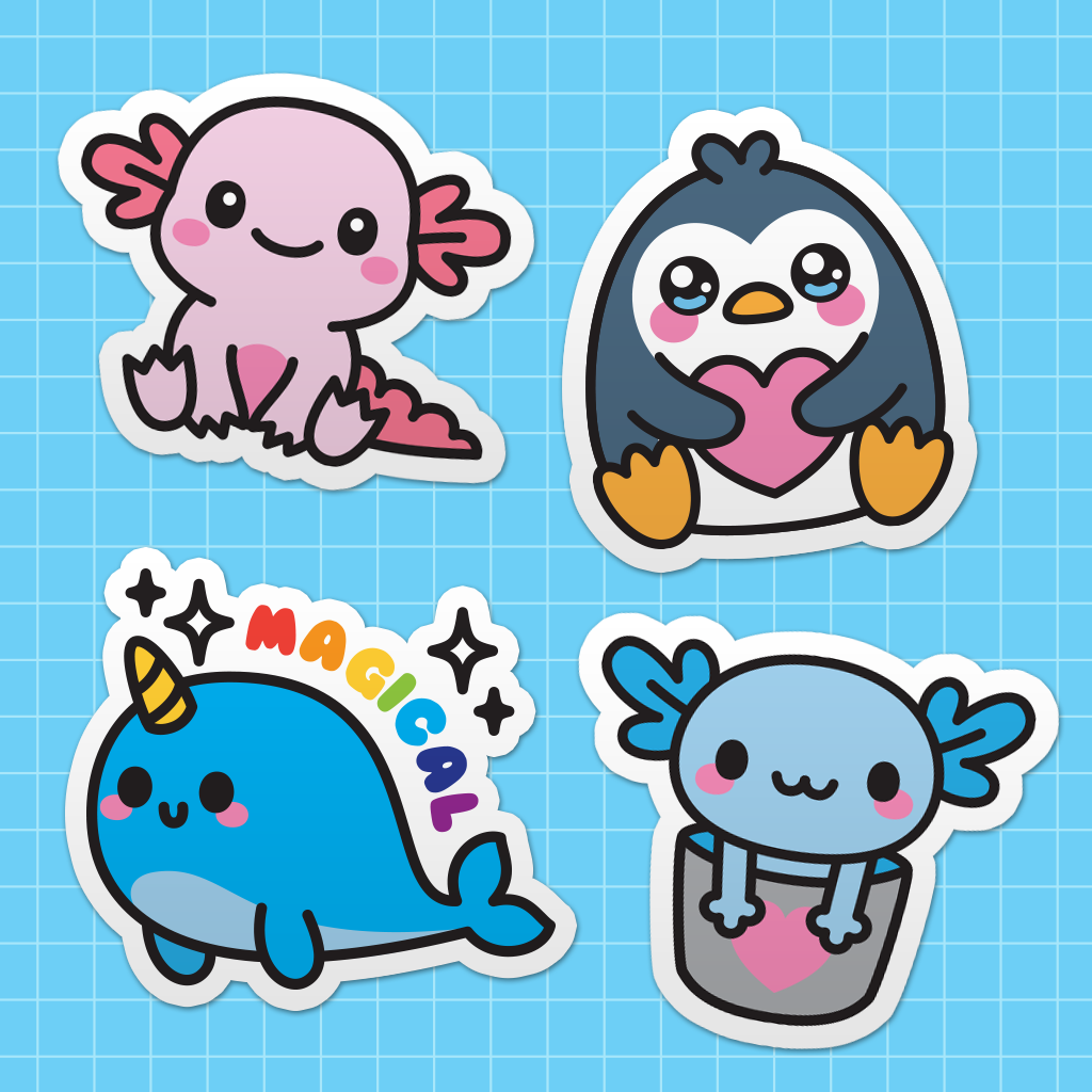collection of aquatic laptop stickers