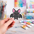 Cute Goth Bat - Laptop Sticker - Monster Stickers