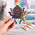 Cute Rainbow Tarantula - Laptop Sticker - Monster Stickers