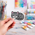 Cute Sleeping Cat - Laptop Sticker - Monster Stickers