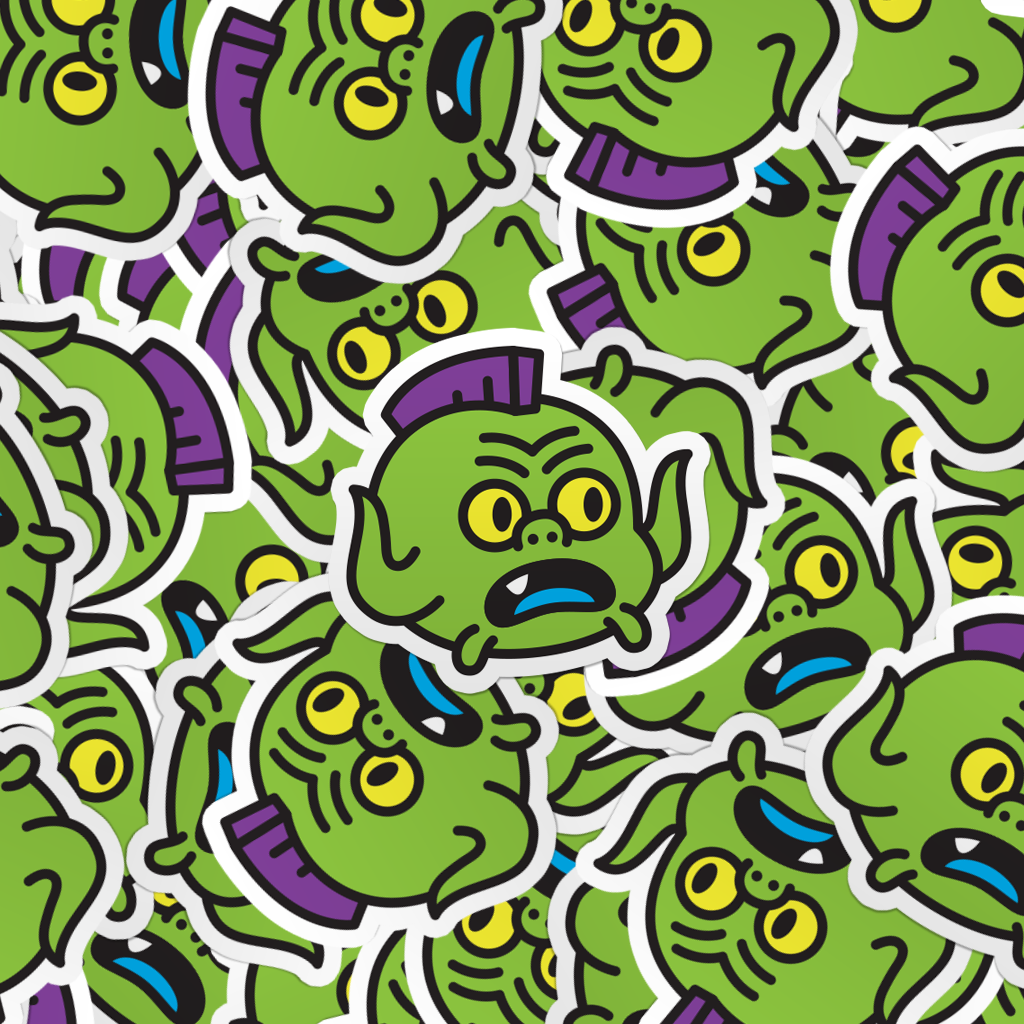 pattern of multiple cartoon ninja turtle laptop stickers