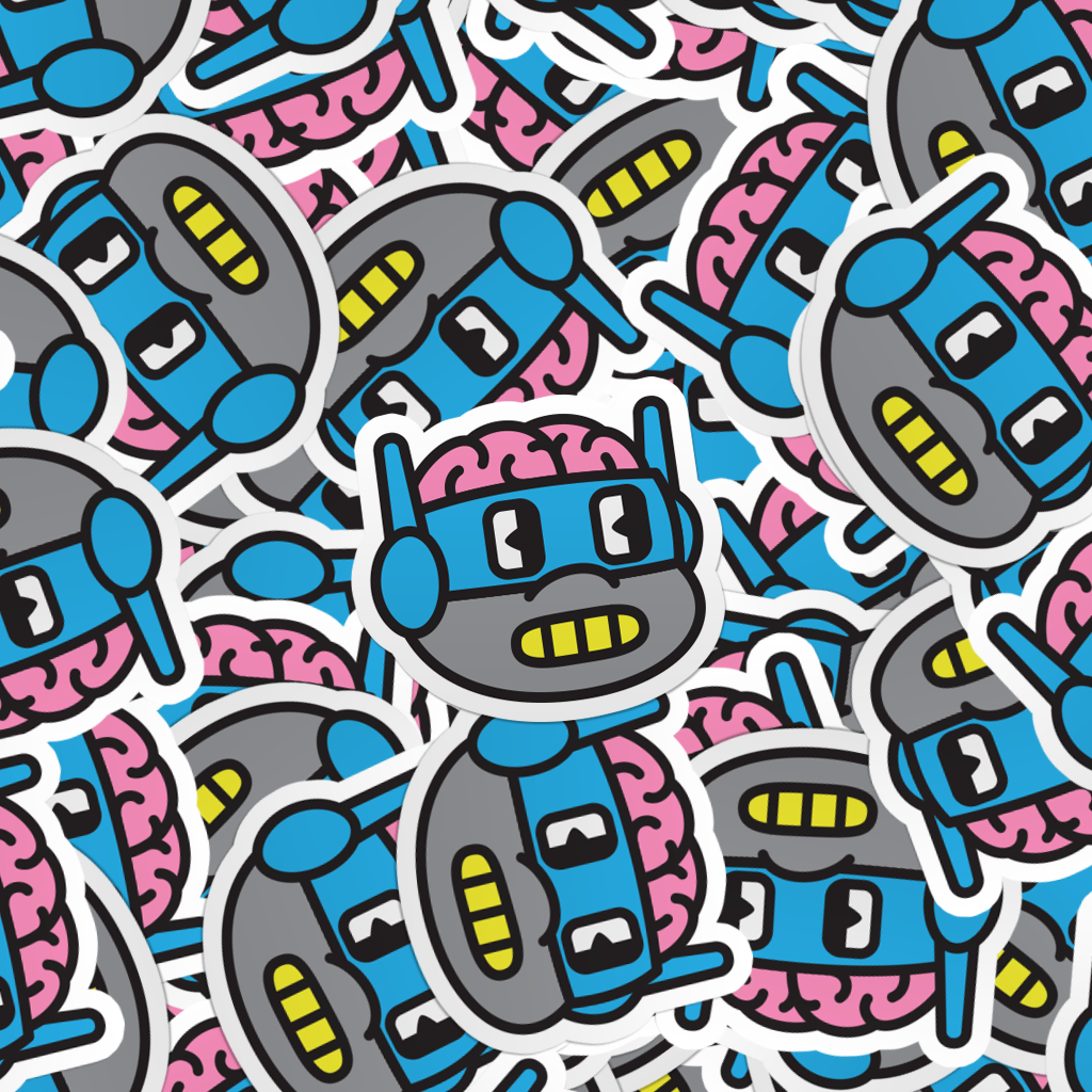 pattern of multiple cartoon ninja turtle laptop stickers