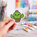 Kawaii Cactus - Laptop Sticker - Monster Stickers