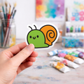 Kawaii Green Snail - Laptop Sticker - Monster Stickers