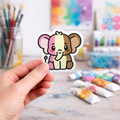 kawaii neapolitan elephant laptop monster sticker