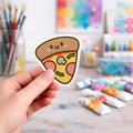 Kawaii Pizza Slice Laptop Sticker - Monster Stickers