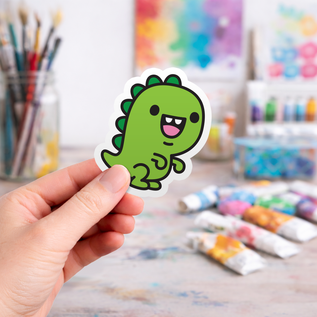 Kawaii T-rex Dinosaur - Laptop Sticker - Monster Stickers