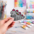 simple mechagodzilla laptop sticker - monster stickers